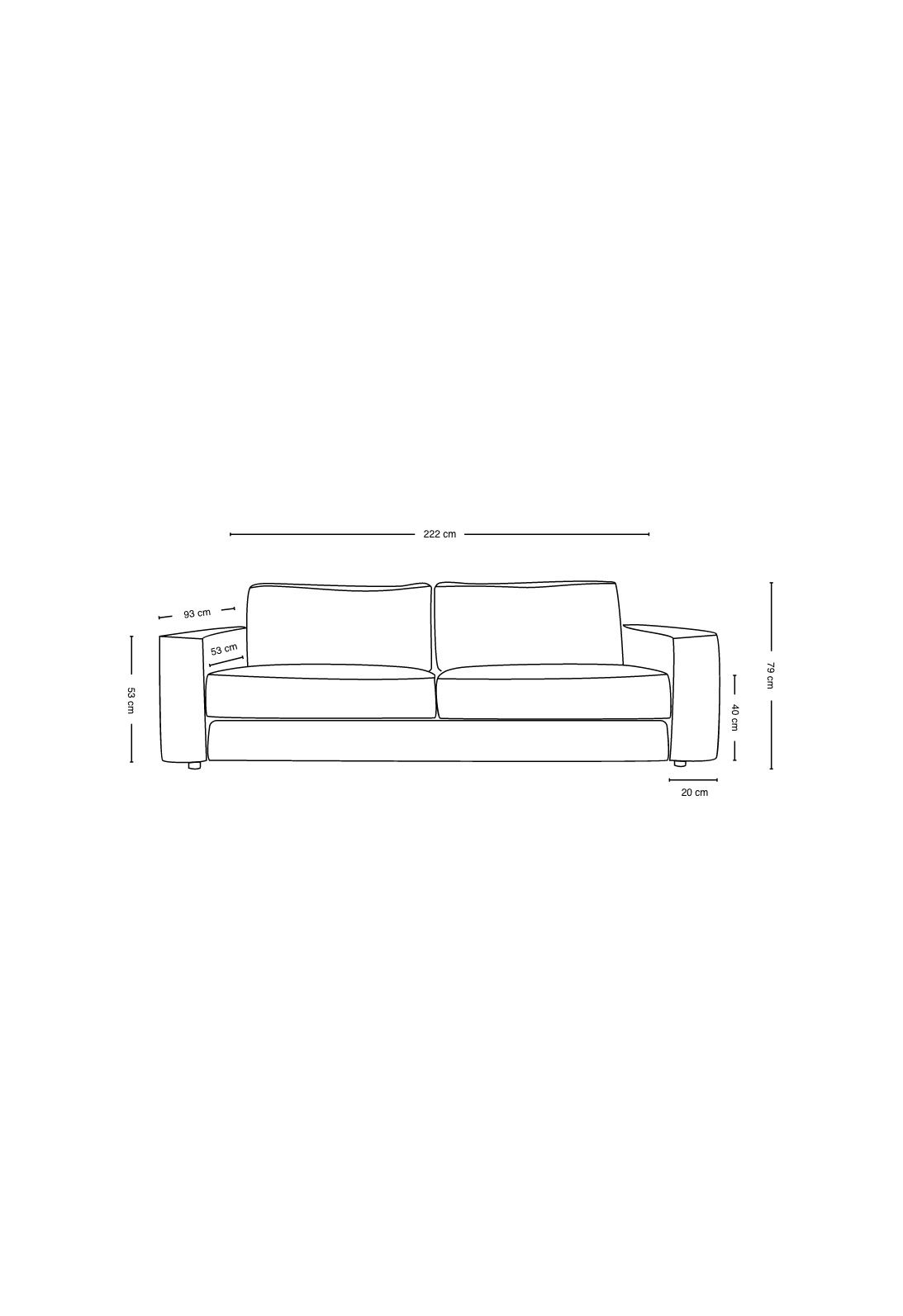 3 seter sofa natur - 13