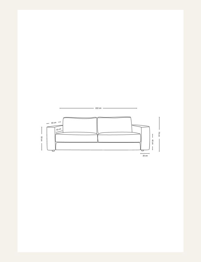 3 seter sofa natur - 13