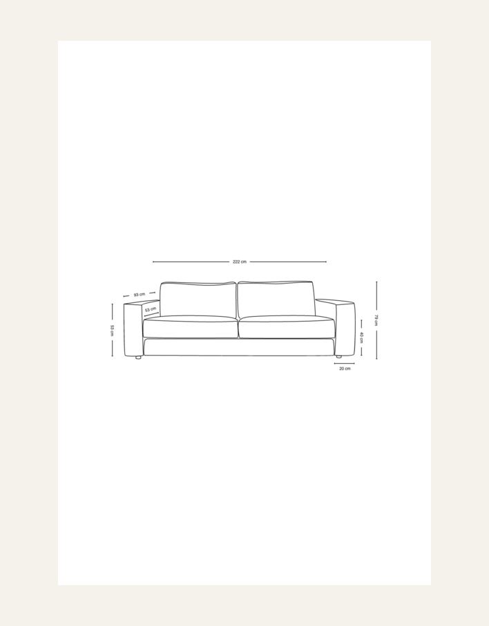 3 seter sofa natur - 13