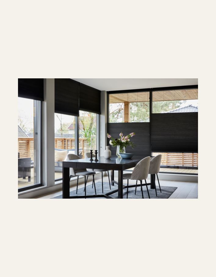 Premium opp&ned dobbel plisségardin m/snortrekk 25mm multi - 2