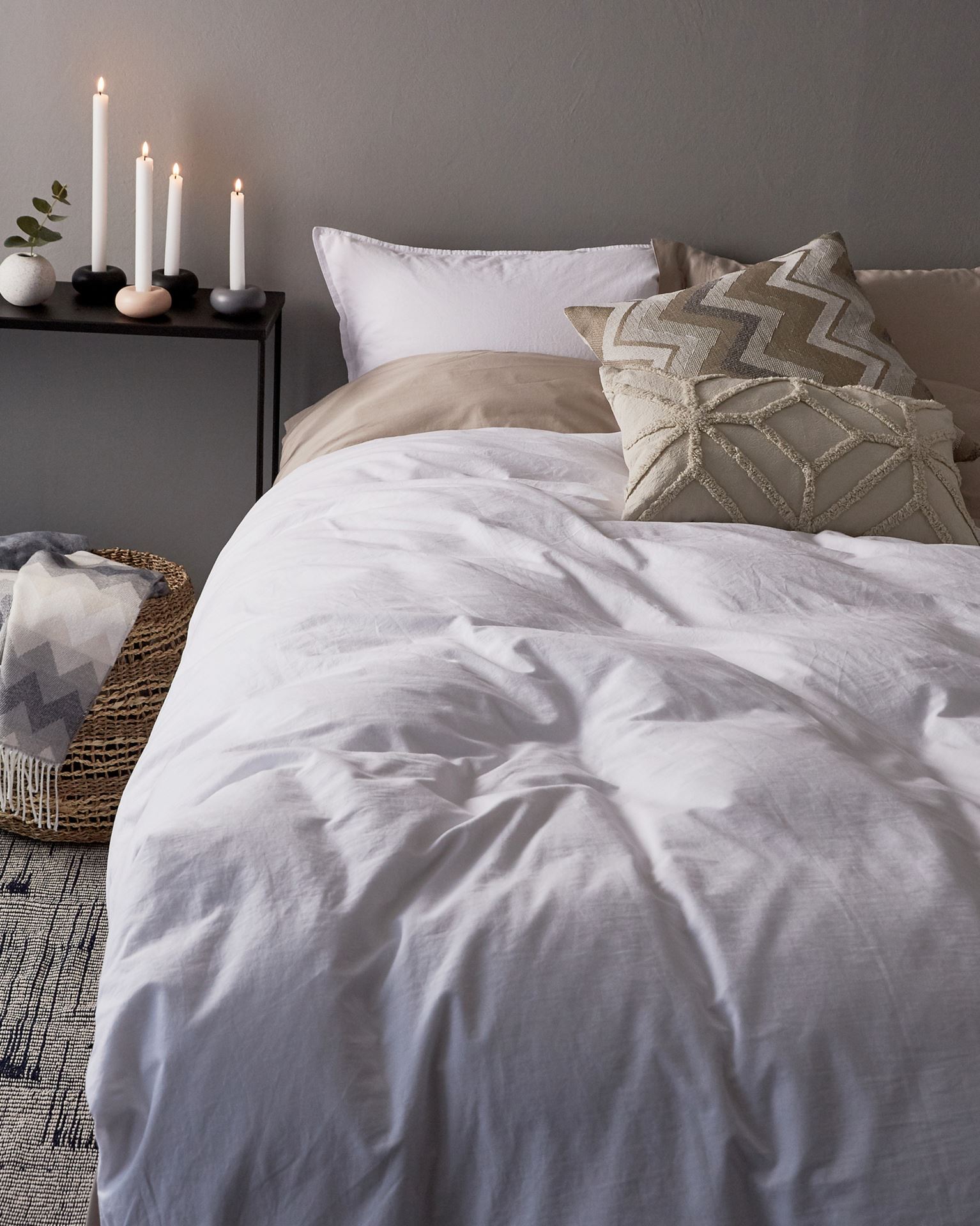 Bomull sengesett hvit - 2