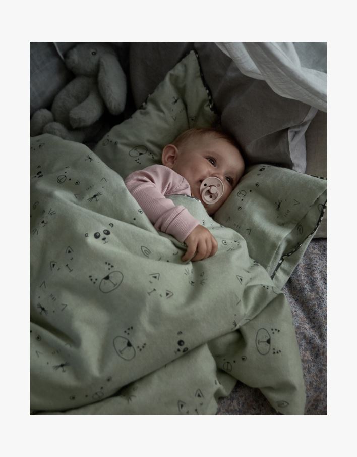 Flanell sengesett mintgrønn - 80x100 35x40cm mintgrønn - 1