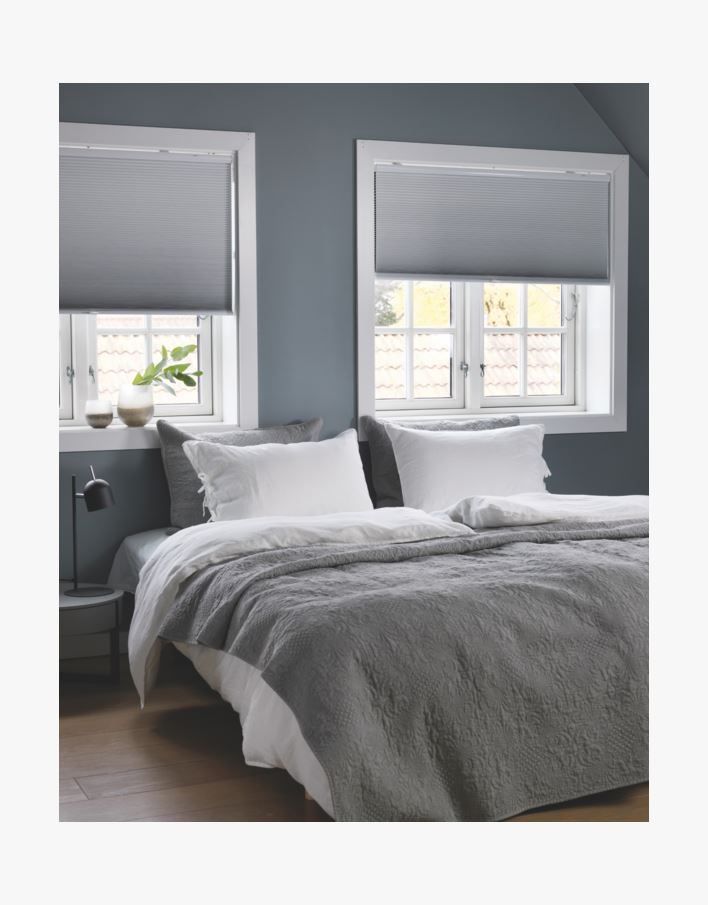 Lystett dobbel plisségardin hvit - 90x160 cm hvit - 1