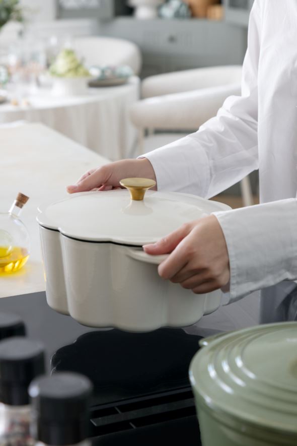 Støpejernsgryte rund krem - 3