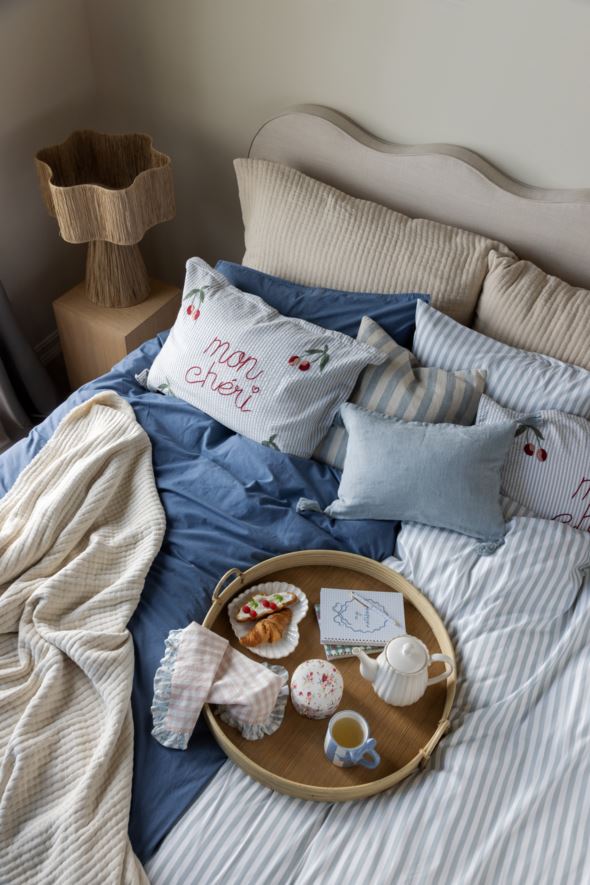 Bomull sengesett denimblå - 2