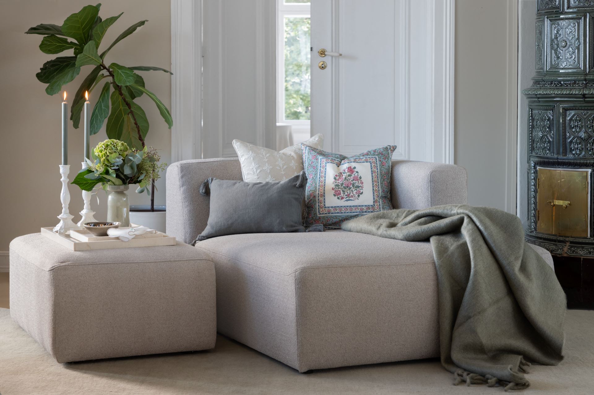 Modulsofa sjeselong venstre beige - 6