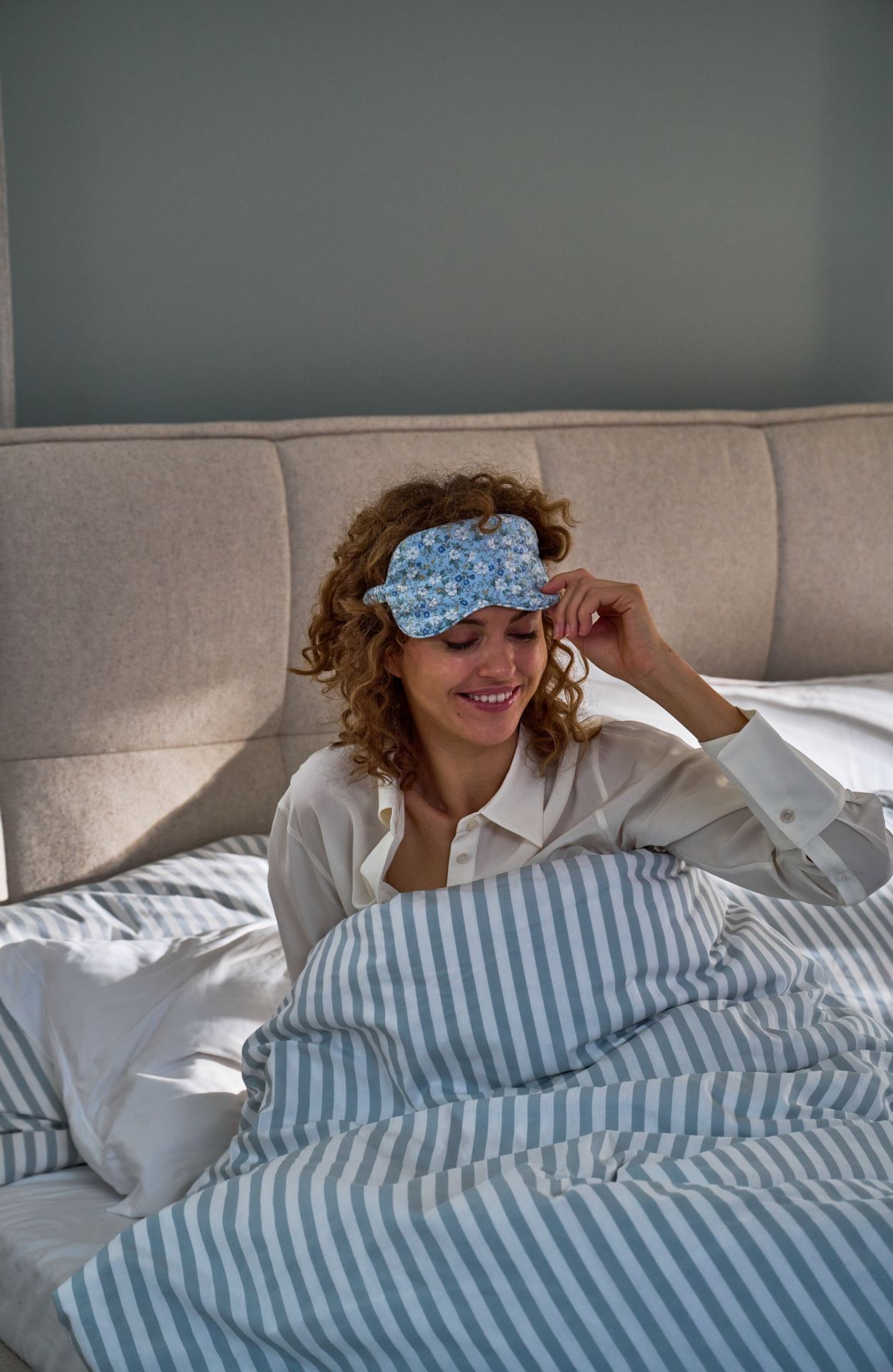 Bomull sengesett blå - 4