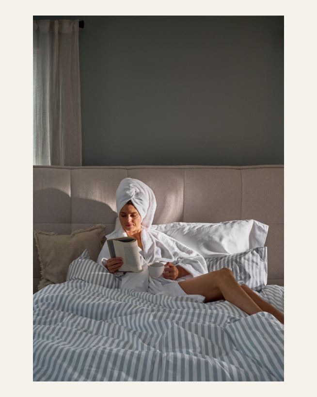 Bomull sengesett blå - 140x200 cm/50x70 cm blå - 1