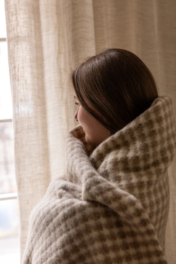 Ullpledd multi beige - 2