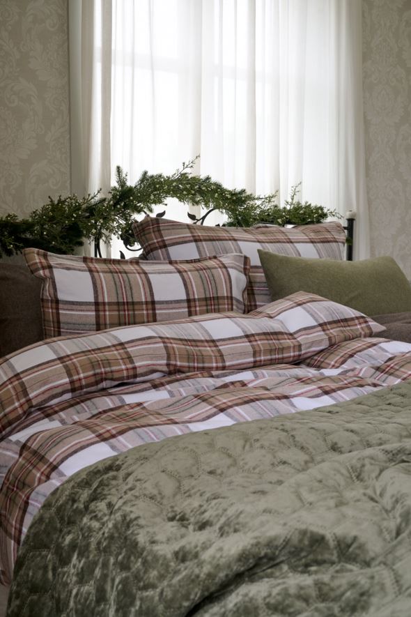 Garnfarget flanell sengesett multi - 2