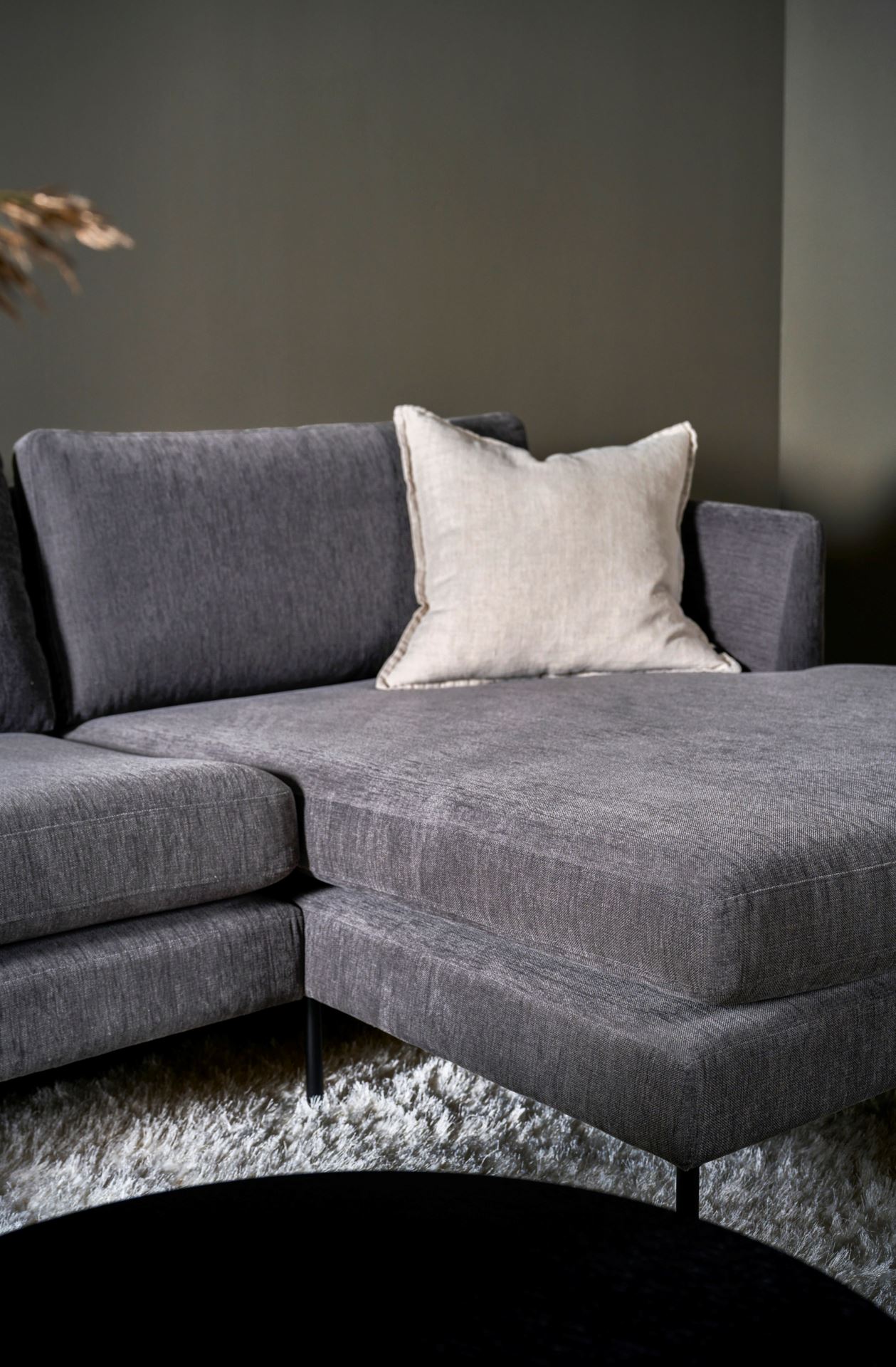 Sofa sjeselong høyre grå - 7