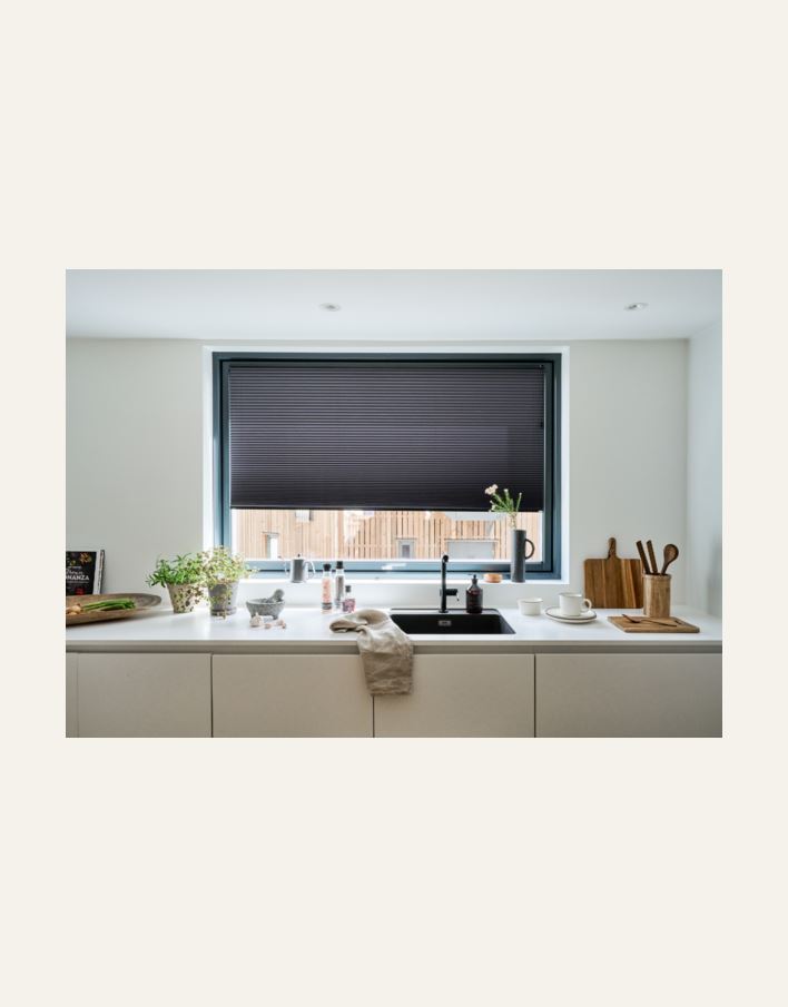 Premium dobbel plisségardin m/snortrekk 25mm multi - 2