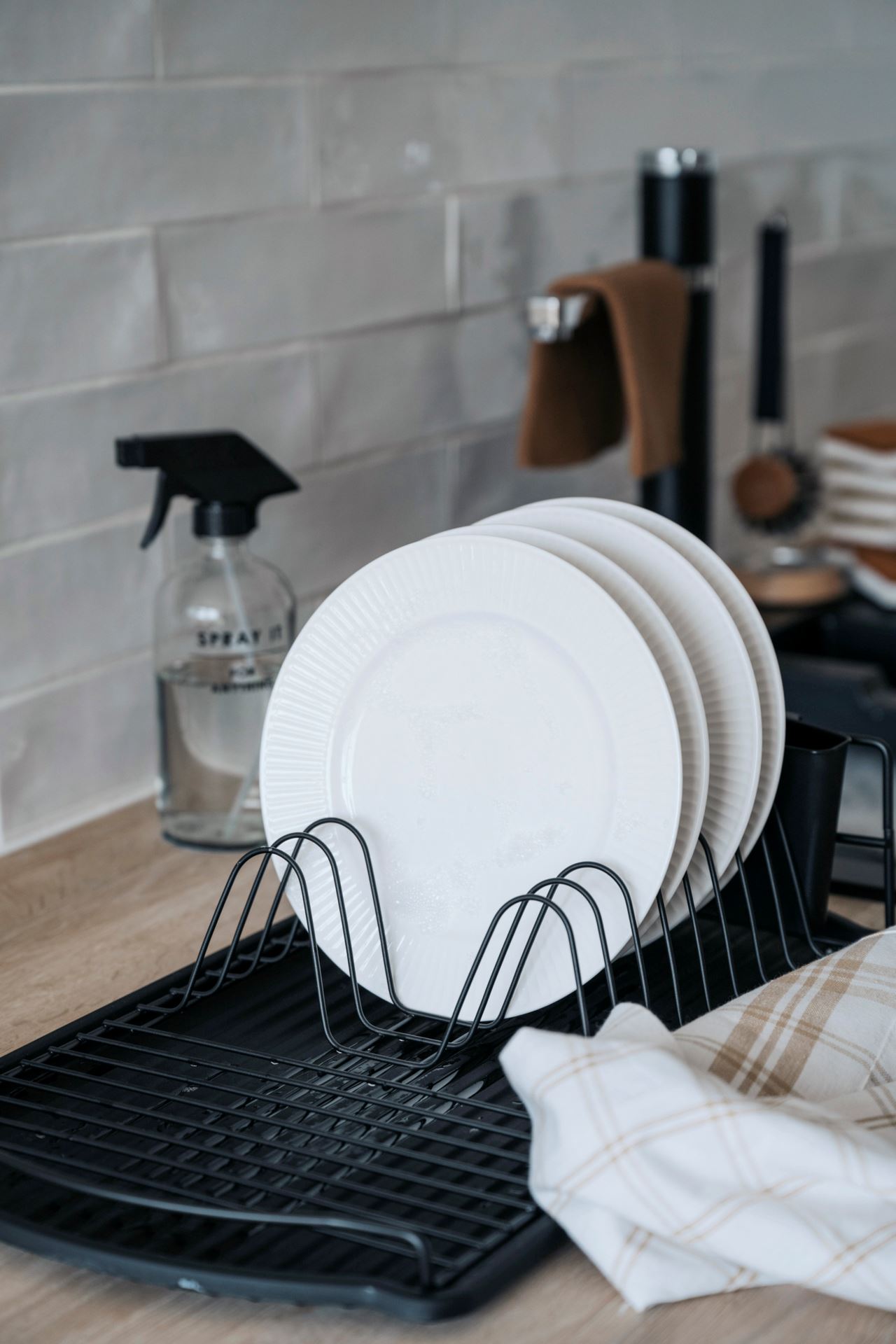 Oppvaskstativ svart - 26,5x47,5x11 cm svart - 1