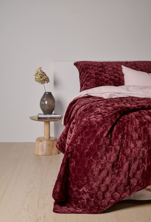 Sengeteppe burgunder - 2