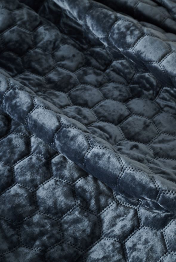 Sengeteppe mørk blå - 240x240 cm mørk blå - 1